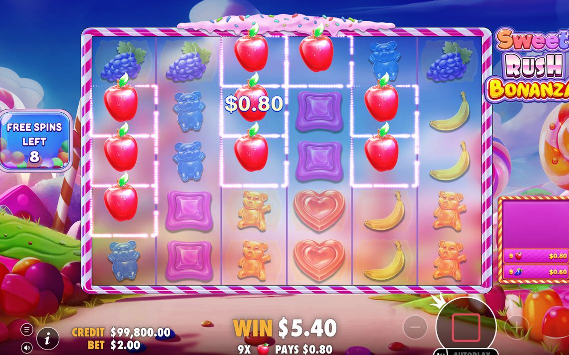 Så ser Free Spins-läget ut på 6x5-rutnätet.