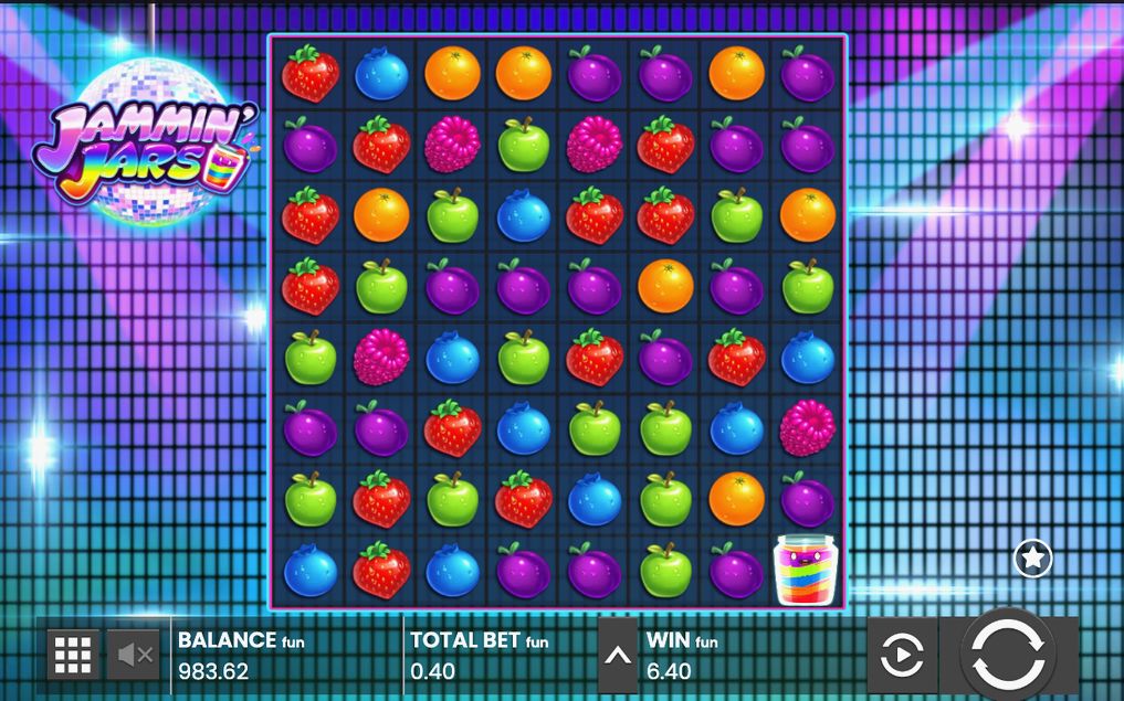 Rainbow Feature med Giant Fruit Symbols på brädet