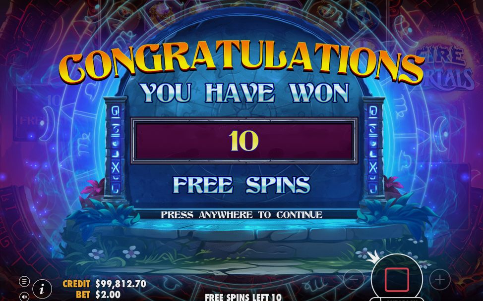 Free spins på särskilda rullar, med portaler kvar på skärmen